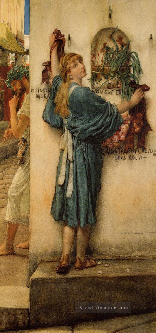 Ein Straßenaltar romantischer Sir Lawrence Alma Tadema Ölgemälde